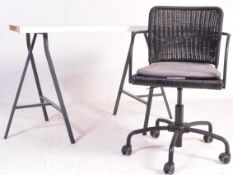 CONTEMPORARY IKEA WHITE LAMINATED DESK AND SWIVEL CHAIR