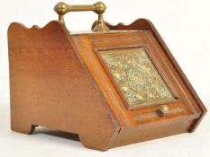 19TH CENTURY VICTORIAN MAHOGANY & BRASS COAL SCUTTLE