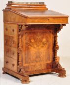 19TH CENTURY VICTORIAN WALNUT INLAID DAVENPORT DESK