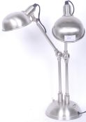 CONTEMPORARY HABITAT BRUSHED METAL TWIN HEAD ANGLEPOISE LAMP