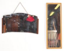 TWO RETRO VINTAGE 20TH CENTURY WALL MIRRORS