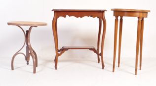 EDWARDIAN MAHOGANY TABLE, BIEDERMEIER & THONET TABLE