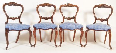 5 19TH CENTURY MAHOGANY BALLOON BACK DINING CHAIRS