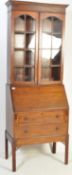 EDWARDIAN SOLID MAHOGANY BUREAU BOOKCASE