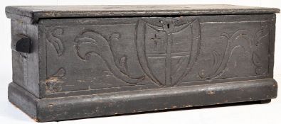 17TH CENTURY ITALIAN EBONISED PINE CASSONE - BLANKET CHEST