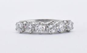 PLATINUM & DIAMOND FIVE STONE RING