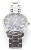 HUGO BOSS STAINLESS STEEL BLACK DIAL GENTS WRISTWATCH