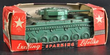 ORIGINAL VINTAGE METTOY PLAYTHINGS SPARKING TANK