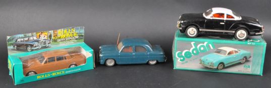 COLLECTION OF X3 VINTAGE FRICTION MOTOR TOY CARS