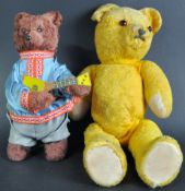 VINTAGE ENGLISH TEDDY BEAR AND RUSSIAN CLOCKWORK DANCING BEAR