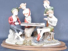 VINTAGE CAPODIMONTE TEPIZZI CARD PLAYER GROUP FIGURE