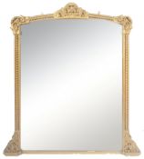 LARGE 19TH CENTURY GILTWOOD OVERMANTLE BARLEY TWIST MIRROR
