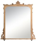 LARGE 19TH CENTURY VICTORIAN GILT OVERMANTLE MIRROR
