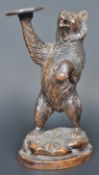 19TH CENTURY GERMAN BLACK FOREST CARVED BEAR FIGURINE