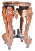 19TH CENTURY CARVED INDIAN ELEPHANT SIDE TABLE