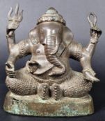 19TH CENTURY INDIAN HINDU BRONZE FIGURE OF GANESH