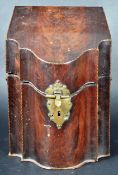 19TH CENTURY GEORGE III MAHOGANY KNIFE BOX WITH INLAID DETAILING