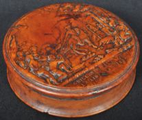 19TH CENTURY SWEDISH BURR WALNUT CARVED SNUFF BOX