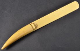 19TH CENTURY MARINE IVORY WALRUS TOOTH PAGE TURNER