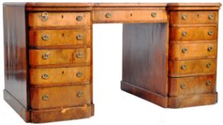 19TH CENTURY VICTORIAN MAHOGANY PEDESTAL DESK
