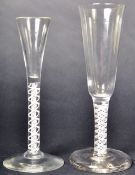 TWO GEORGE III WINE DRINKING GLASSES