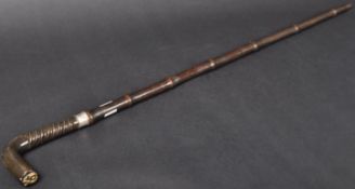 19TH CENTURY SILVER COLLARED SWORD STICK