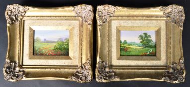 MARY SHAW - PAIR OF ACRYLIC ON BOARD LANDSCAPE PAINTING SCENES