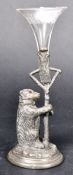 19TH CENTURY VICTORIAN SILVER PLATED BEAR SPILL VASE