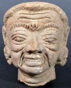 14TH CENTURY JAVANESE POTTERY HEAD