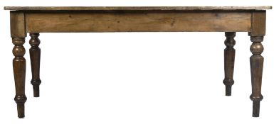 LARGE PINE KITCHEN REFECTORY DINING TABLE