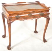 19TH CENTURY WALNUT SINGLE DRAWER SILVER TABLE