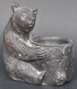 19TH CENTURY SPELTER BLACK FOREST MANNER BEAR MATCH STRIKER