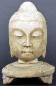 18TH CENTURY BURMESE ORIENTAL CARVED MARBLE HEAD