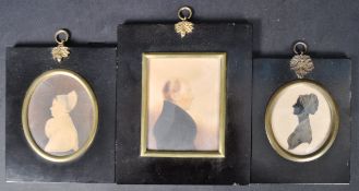 THREE 19TH CENTURY PORTRAIT PAINTING MINIATURES