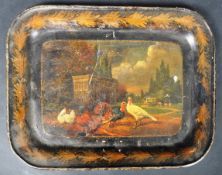 GEORGE III TOLEWARE HAND PAINTED SERVING TRAY