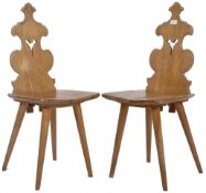 PAIR OF 19TH CENTURY SWISS ALPINE REGION PINE CHAIRS