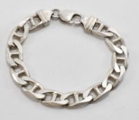 SILVER HALLMARKED FLAT LINK BRACELET CHAIN
