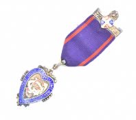 HALLMARKED SILVER & ENAMEL MASONIC MEDAL