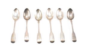 HARLEQUIN SET OF SIX SILVER HALLMARKED TEA SPOONS