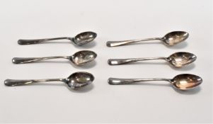 SIX EARLY 20TH CENTURY SILVER HALLMARKED TEASPOONS
