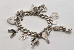 1960S SILVER HALLMARKED CHARM BRACELET