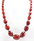 1930S ART DECO CHERRY BAKELITE BEADED NECKLACE