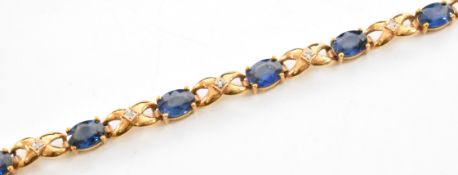 GOLD SAPPHIRE & DIAMOND BRACELET