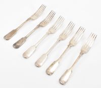 SIX VICTORIAN SILVER HALLMARKED FORKS
