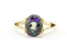 HALLMARKED 9CT GOLD & TOPAZ RING