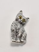 SILVER CAT BROOCH