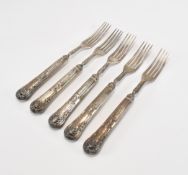 FIVE SILVER HALLMARKED WILLIAM IV FORKS