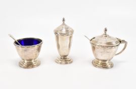 1940S JOSEPH GLOSTER SILVER HALLMARKED CRUET SET