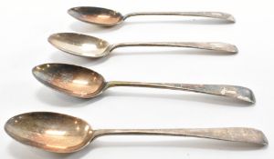 FOUR VICTORIAN JOSIAH WILLIAMS SILVER HALLMARKED TEA SPOONS