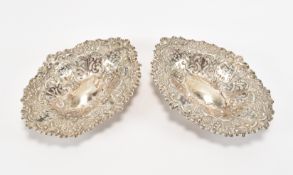 PAIR OF VICTORIAN SILVER HALLMARKED TRINKET DISHES